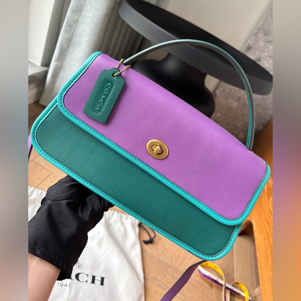 COACH Turnlock Clutch in Colorblock - Picture 3 of 16